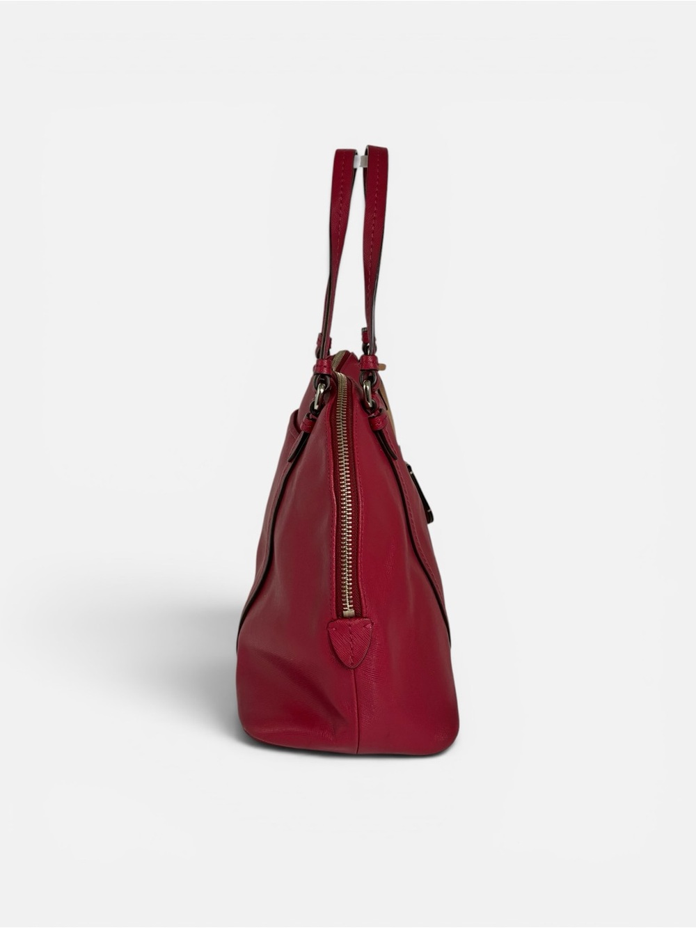 Coach Fuchsia Pink Saffiano Leather Dome Satchel Shoulder Crossbody Bag - Picture 4 of 9